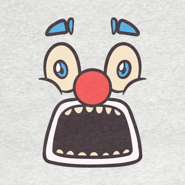 Funny Clown Face Cartoon Illustration by unlesssla